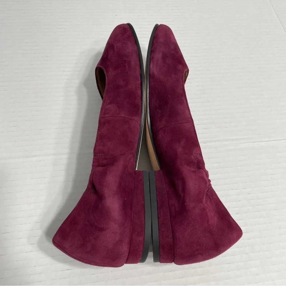 Eileen Fisher Ruby suede square toe ballet flats slip on burgundy sz 7.5 Casual